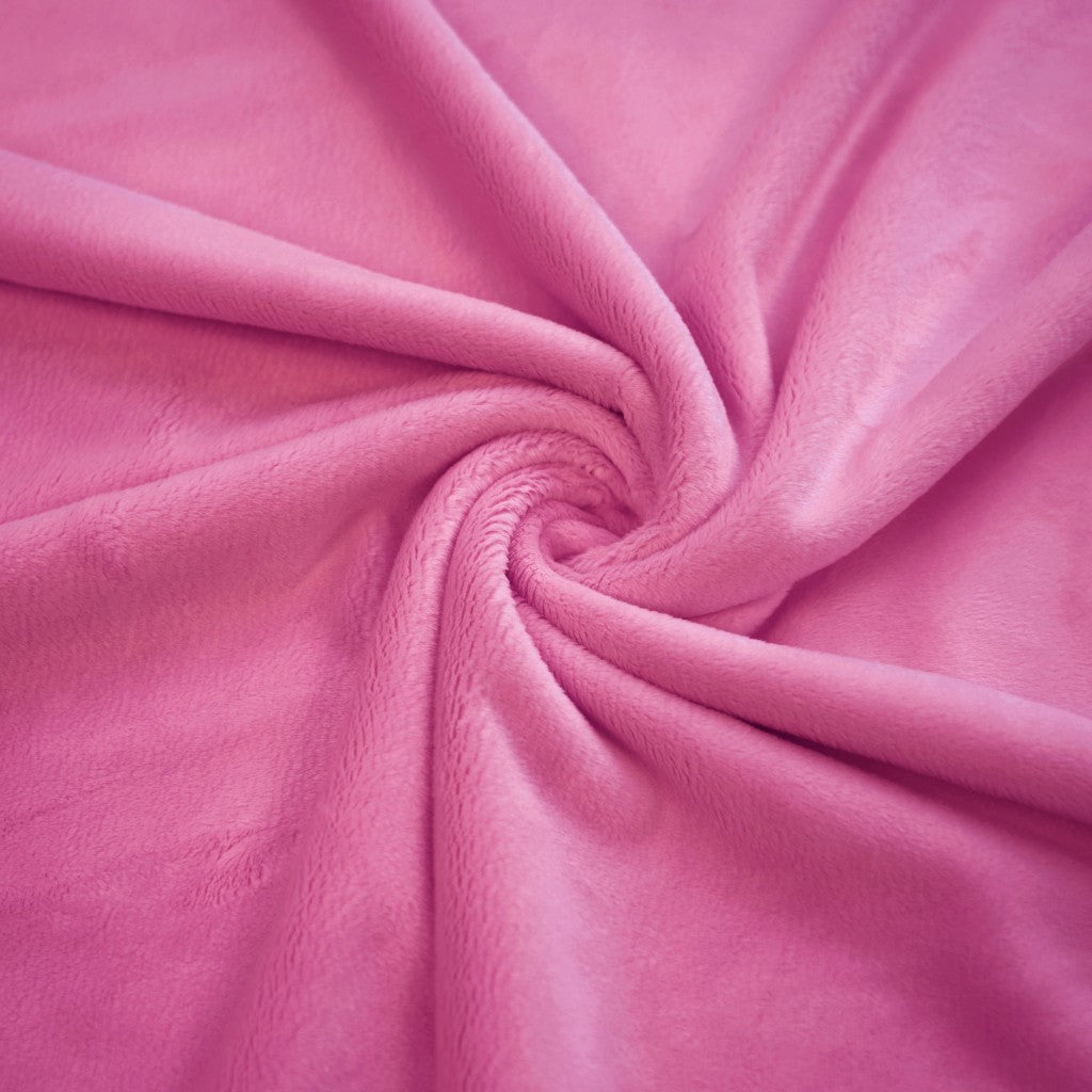 Coton Minky Lisse Rose Azaléa | Premium | 1m x 1m60
