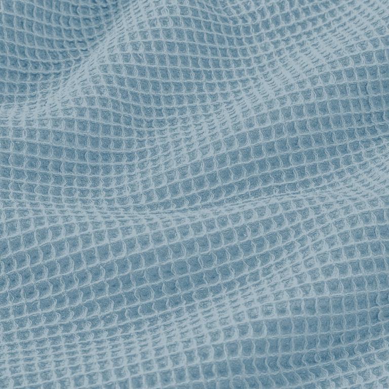 Nid d'abeille 100% Coton Gaufré | Bleu Baltique | 1m x 1m55
