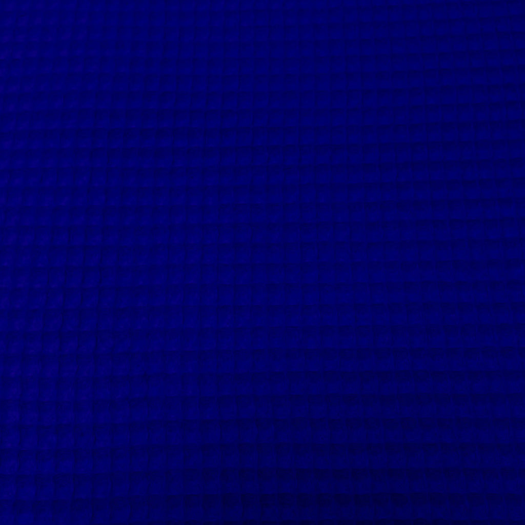 Tissu Nid d'abeille 100% Coton Gaufré | Bleu Cobalt | Laize 1m55