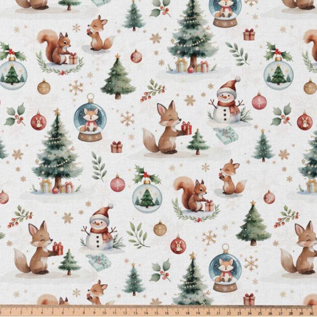 Tissu Coton Dounoël Numérique Fond Blanc | Laize 1m50