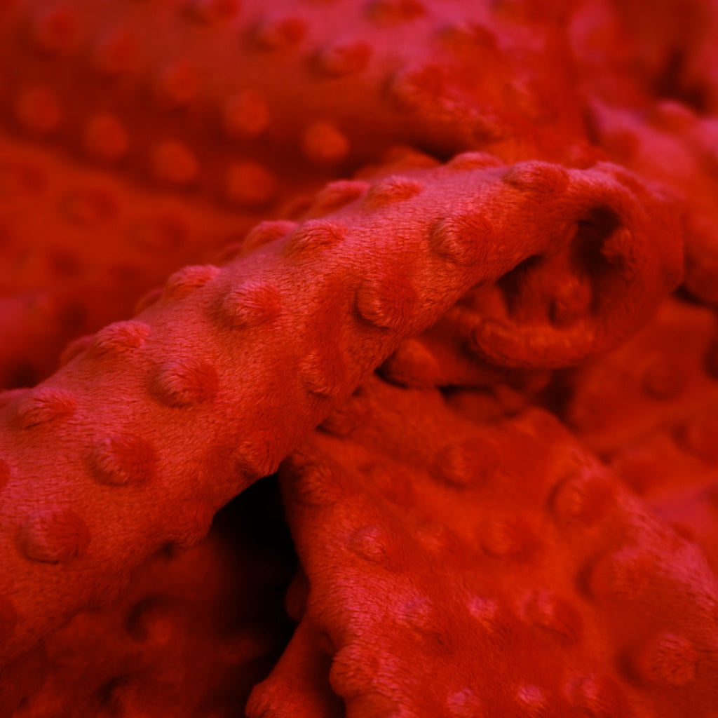 Tissu Minky A Pois Premium 380g/m² - Rouge Tomate