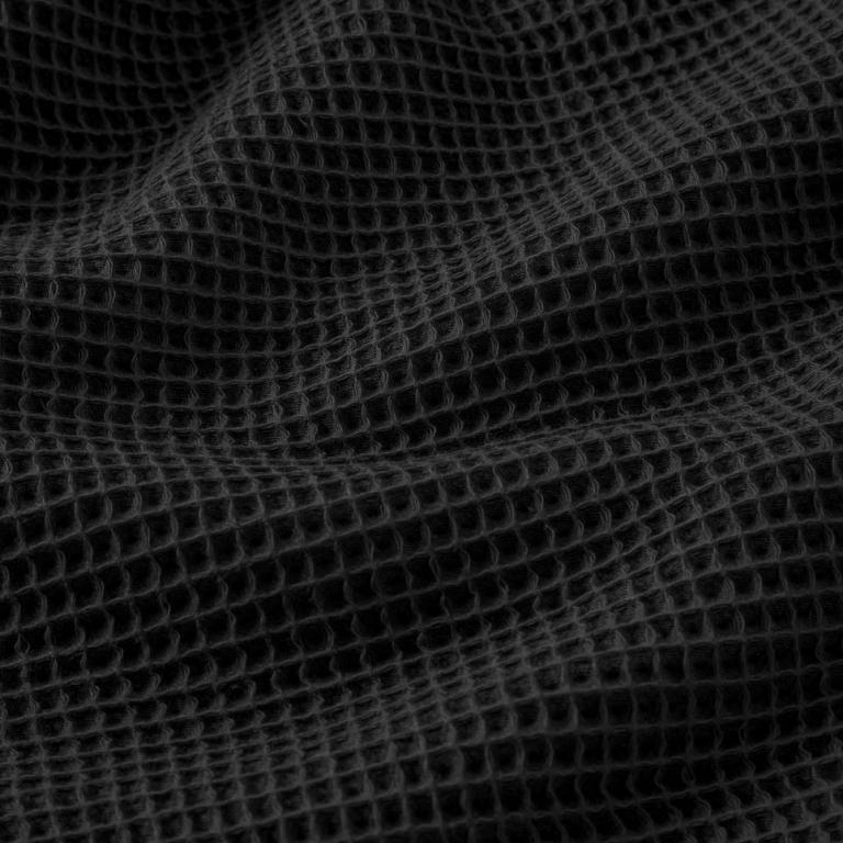 Nid d'abeille 100% Coton Gaufré | Noir | 1m x 1m55