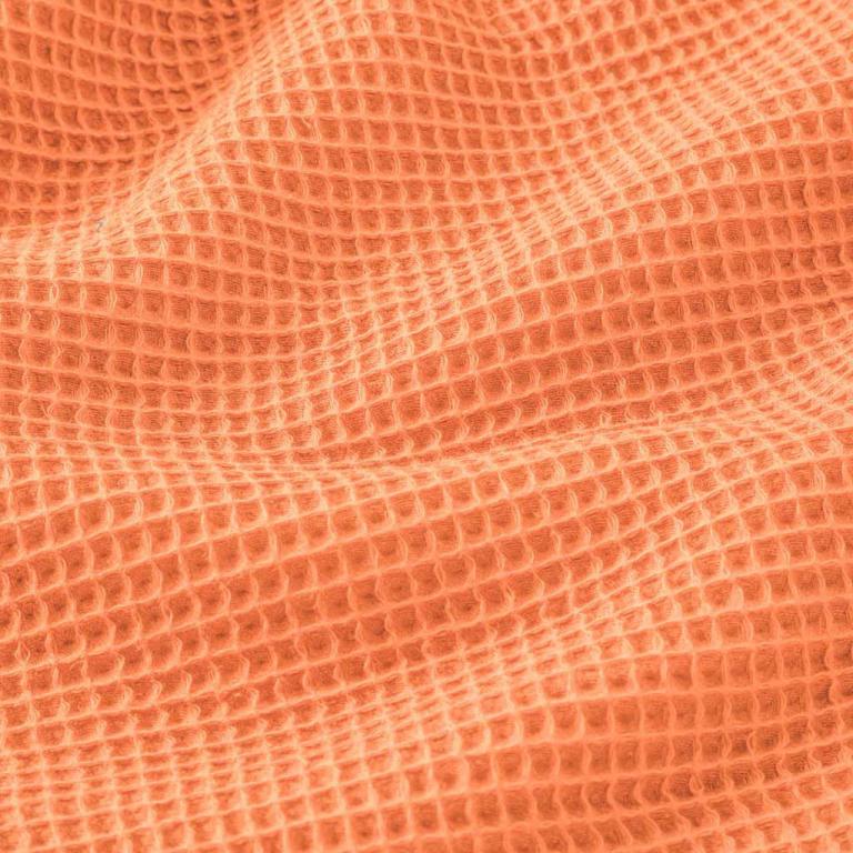 Nid d'abeille 100% Coton Gaufré | Papaya | 1m x 1m55