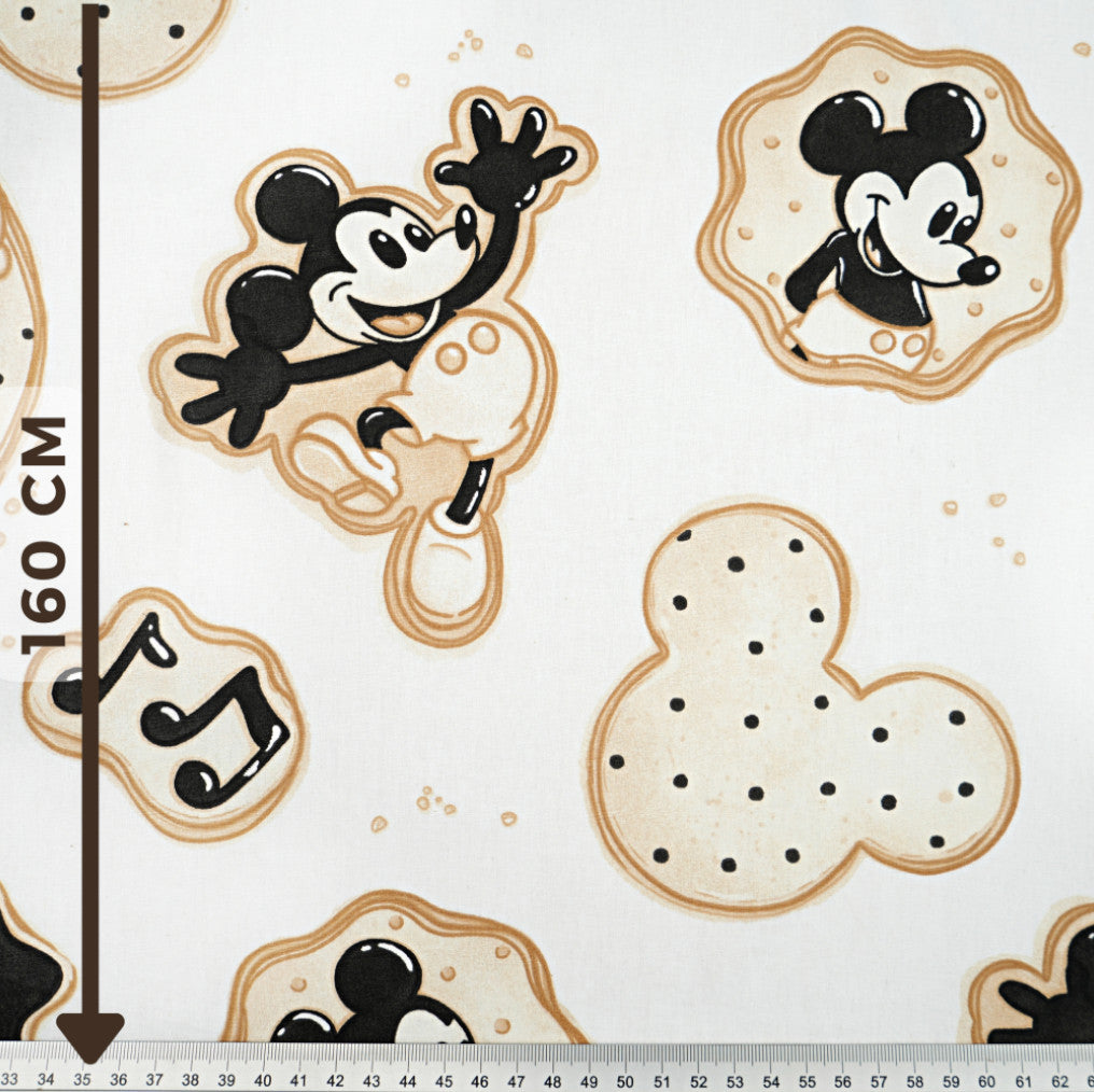 Tissu Coton Mickey Print Fond Blanc | Laize 1m55