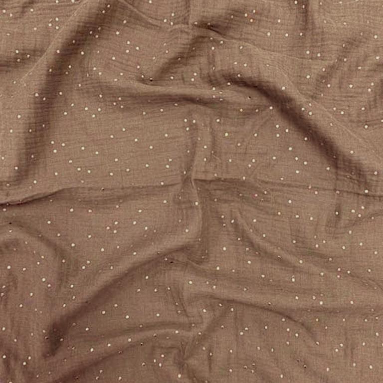 Double Gaze De Coton a Pois Pimiz - Couleur Chataigne