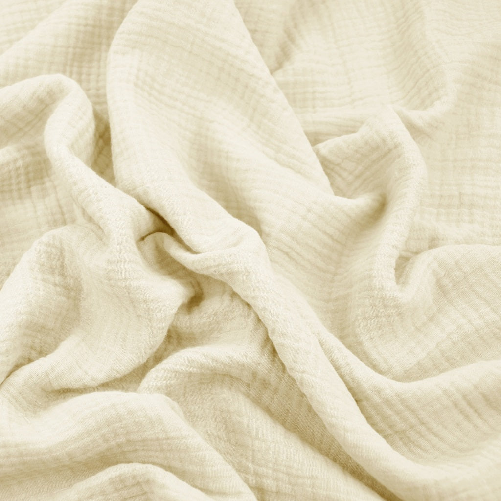 Tissu Double Gaze De Coton Uni - Ecru