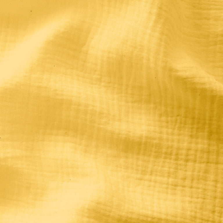 Double Gaze De Coton Uni - Jaune