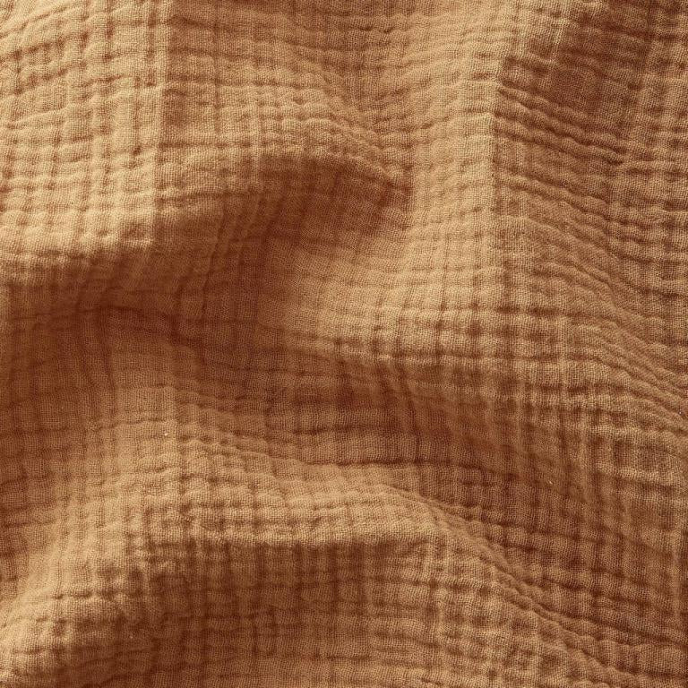 Double Gaze De Coton Uni - Couleur Camel