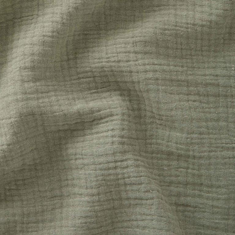 Double Gaze De Coton Uni - Vert Kaki