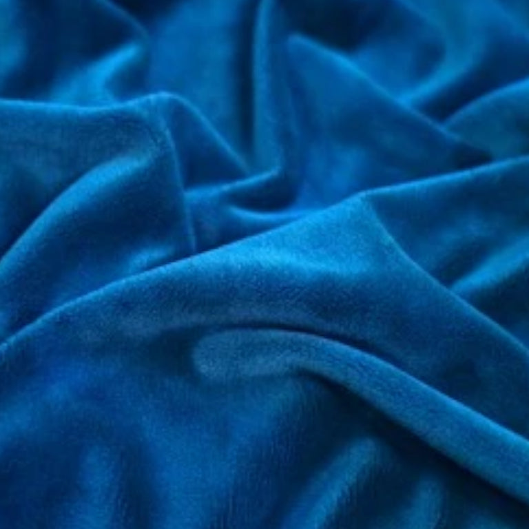 Coton Minky Lisse Bleu Victoria | Premium | 1m x 1m60