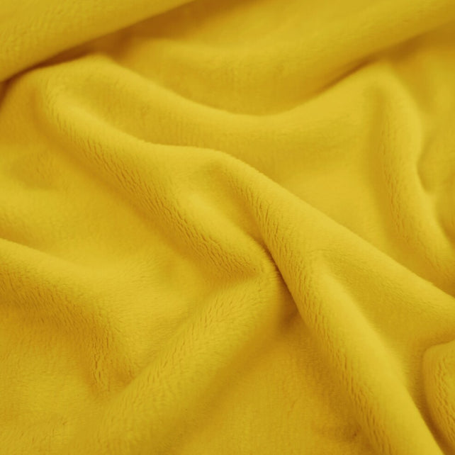 Tissu Minky Lisse Moutarde | Premium | Laize 1m55