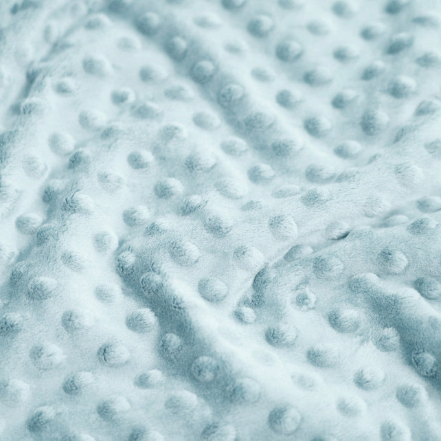 Tissu Minky A Pois Premium 380g/m² - Bleu Bébé