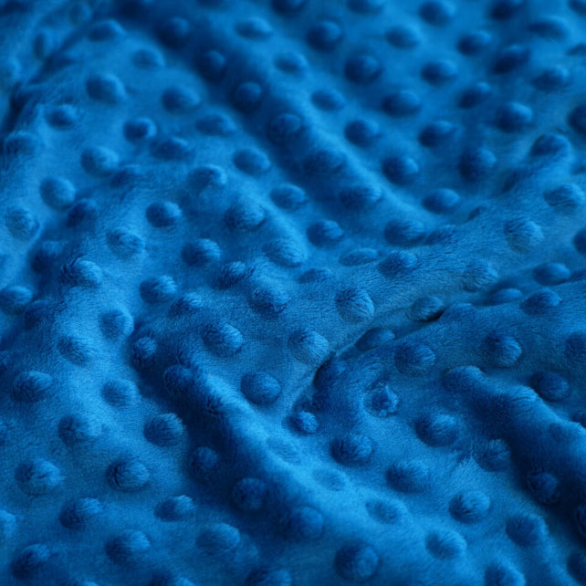 Tissu Minky A Pois Premium 380g/m² - Bleu Sapphire