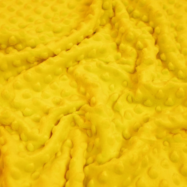 Tissu Minky A Pois Premium 380g/m² - Jaune Aspen Gold