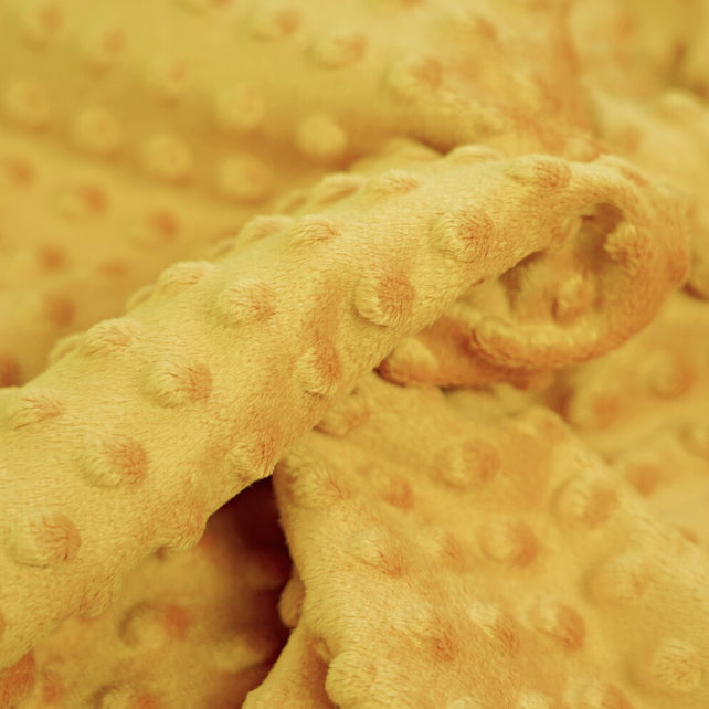 Tissu Minky A Pois Premium 380g/m² - Moutarde Spicy