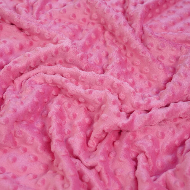 Tissu Minky A Pois Premium 380g/m² - Rose Pivoine Azalea