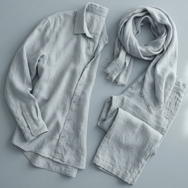 Tissu 100% Lin Lavé | Gris Stonewashed | 190gr/m² Laize 1m45