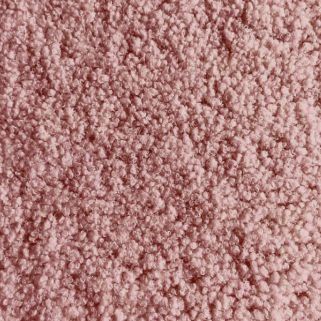 Tissu Teddy Polyester Bouclé | Couleur Rose Pétale | Laize 1m50