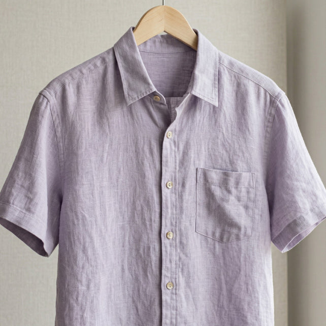 Tissu 100% Lin Lavé | Lavende Stonewashed | Laize 1m45