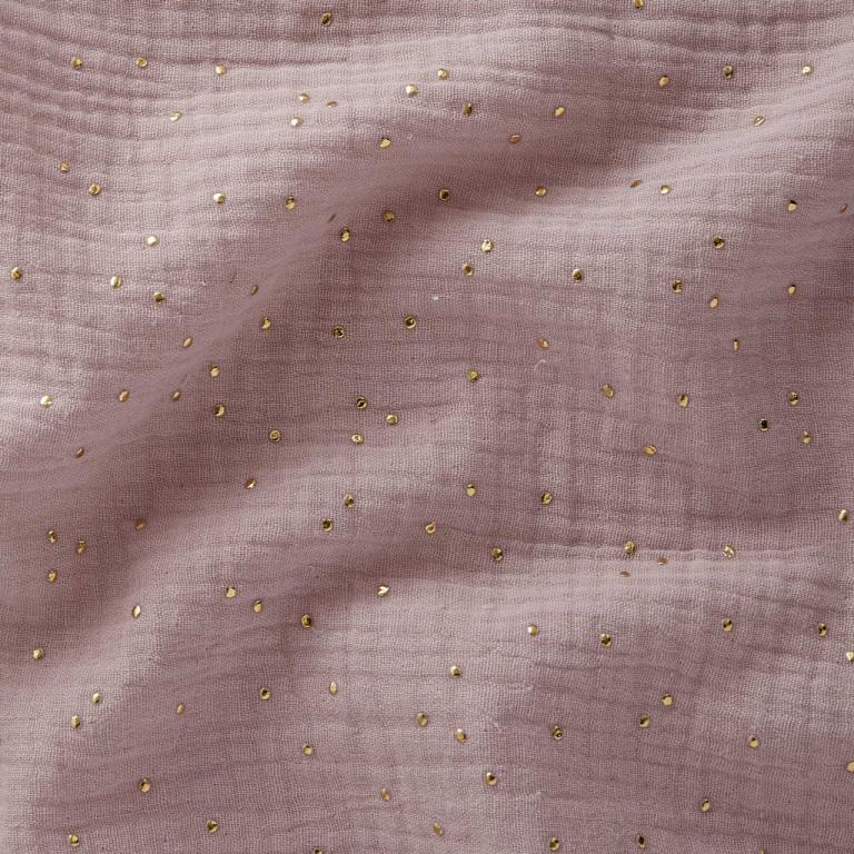 Double Gaze De Coton a Pois Pimiz - Rose Pétale