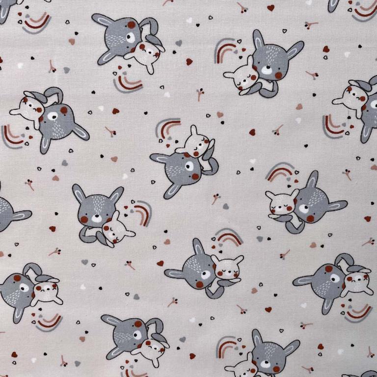 Lapins Fond Gris | 1m x 1m50 - PopCoton