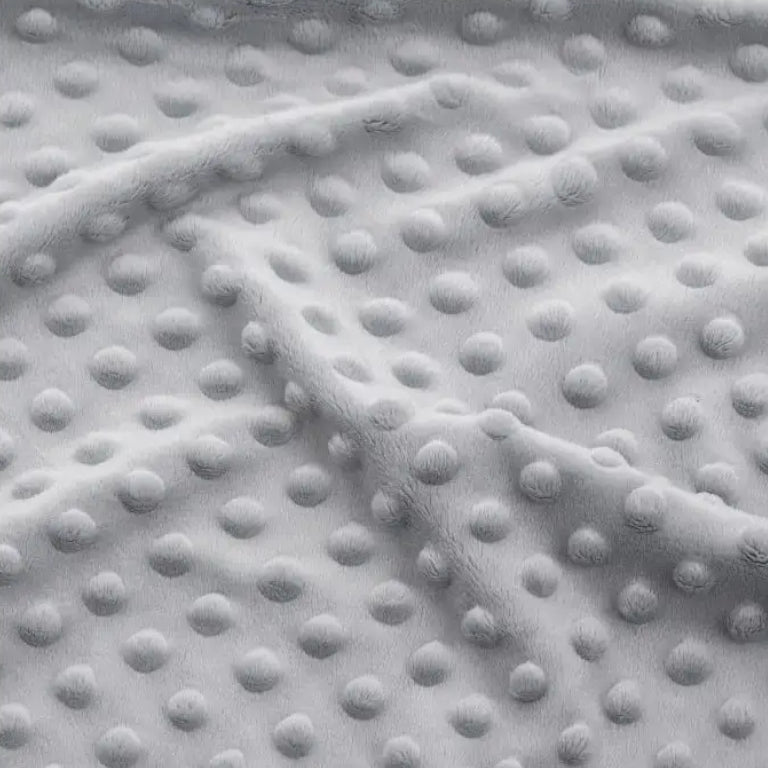 Coton Minky A Pois Premium - Gris Clair