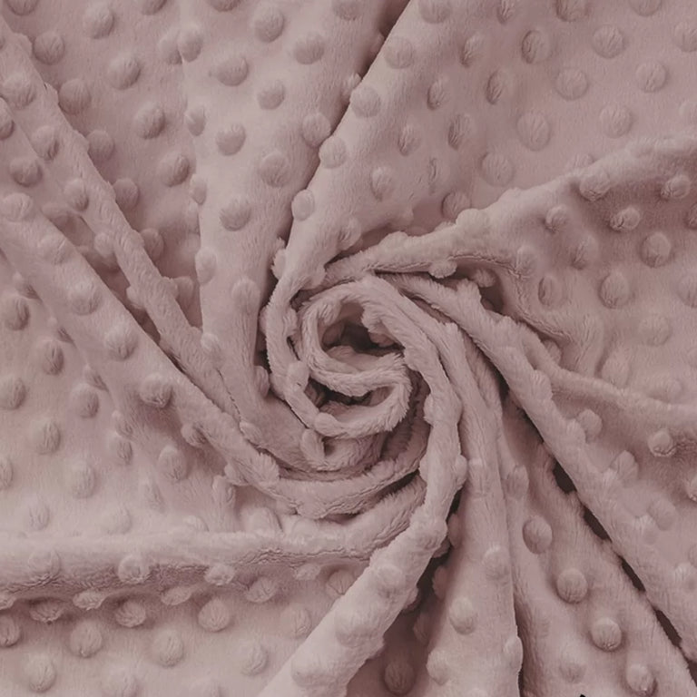 Coton Minky A Pois Premium - Rose Pastel