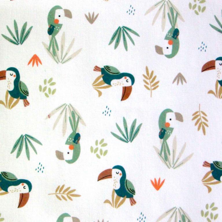 Tissu coton - Toucan Blanc