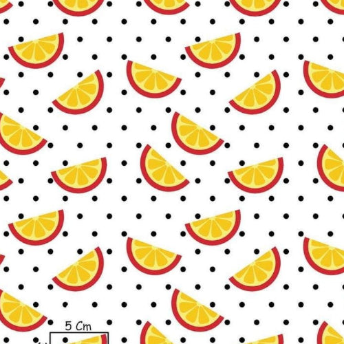 PopCoton | Citrons et Pois sur Fond Blanc