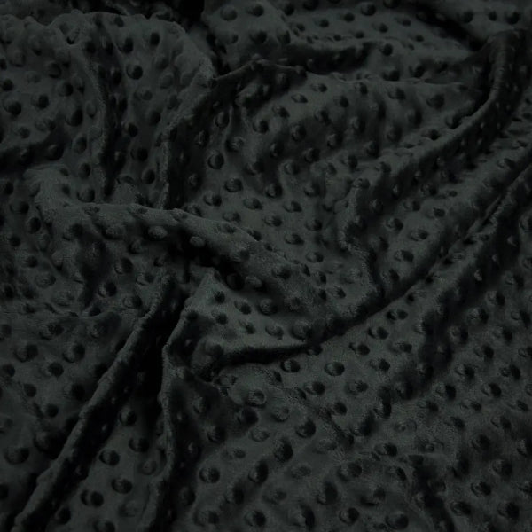 Coton Minky A Pois Premium - Noir