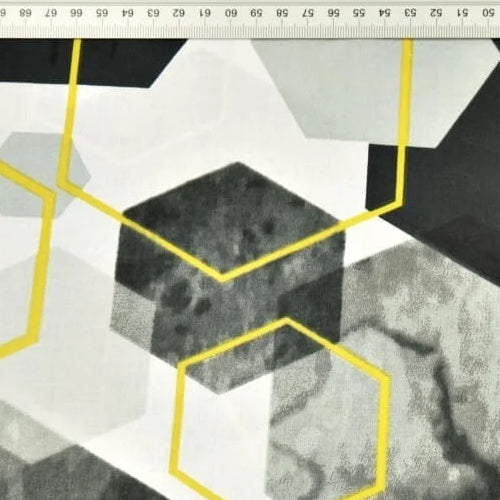 Hexagones Jaunes et Noirs sur Fond Blanc