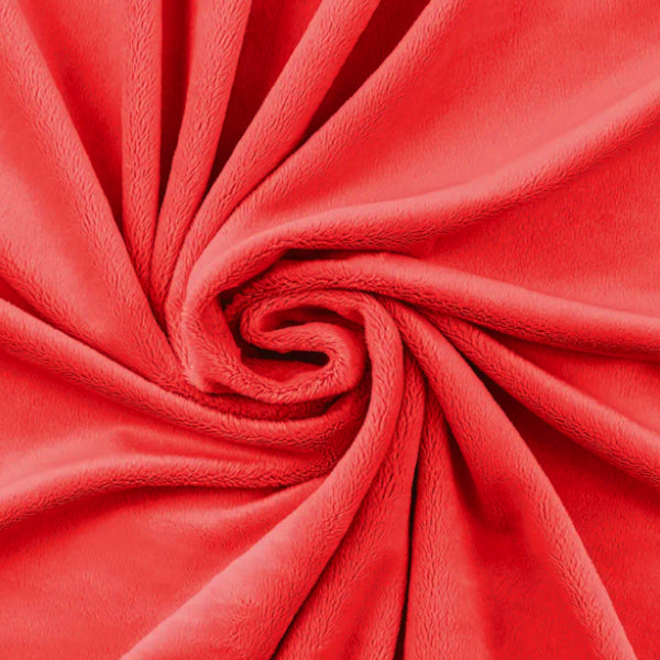 Coton Minky Lisse Rouge Tomate | Premium | 1m x 1m60