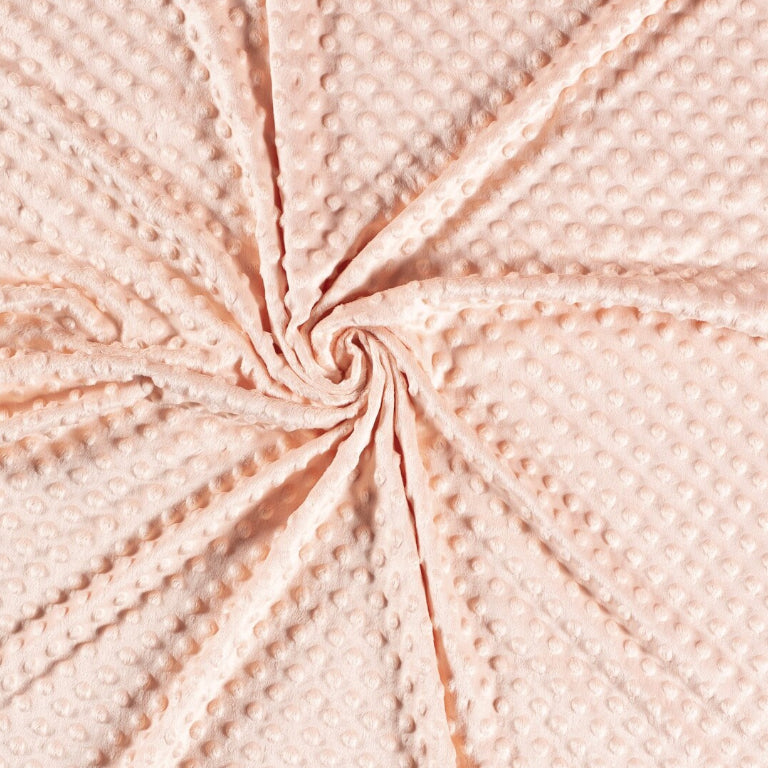Coton Minky A Pois Premium 380g/m² - Beige Saumon