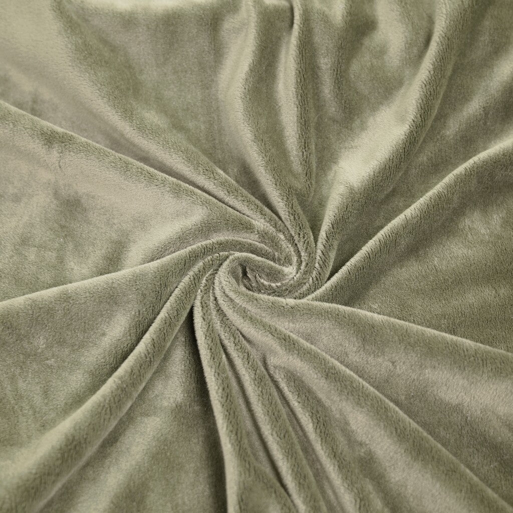Coton Minky Lisse Olive Tidal | Premium | 1m x 1m60