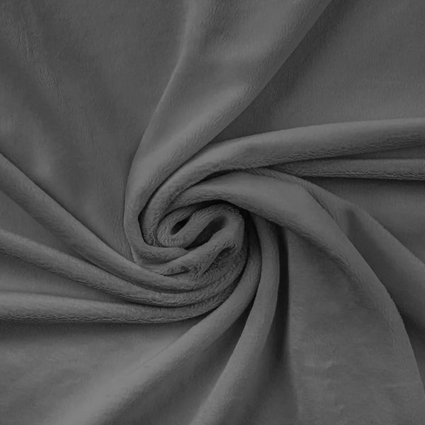 Coton Minky Lisse Gris Foncé | Premium | 1m x 1m60