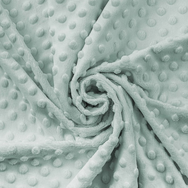 Coton Minky A Pois Premium 380g/m² - Vert Sauge