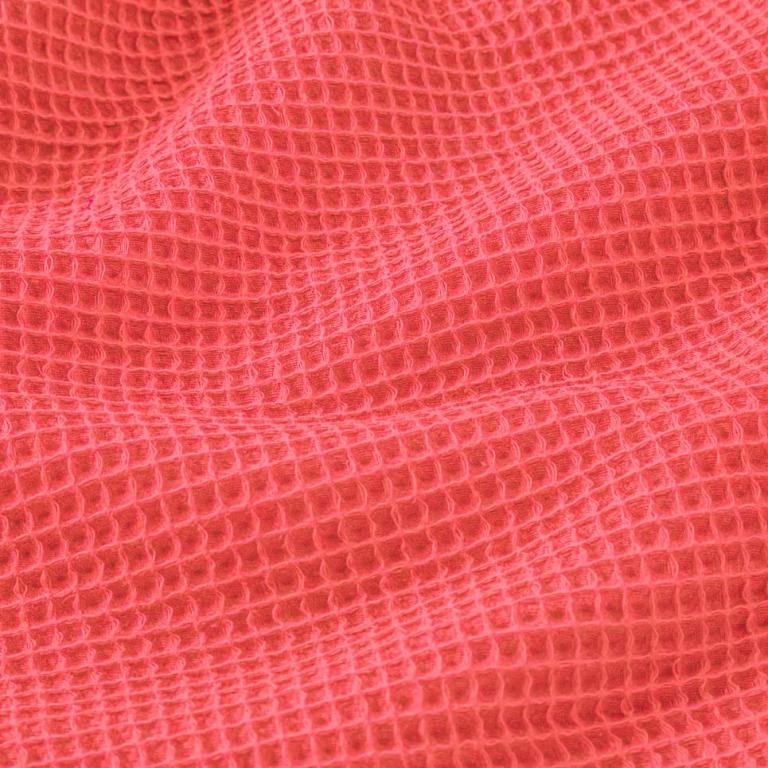 Nid d'abeille 100% Coton Gaufré | Corail | 1m x 1m55