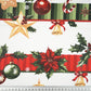 Coton Banderoles De Noël Sur Fond Blanc | Laize 1m55