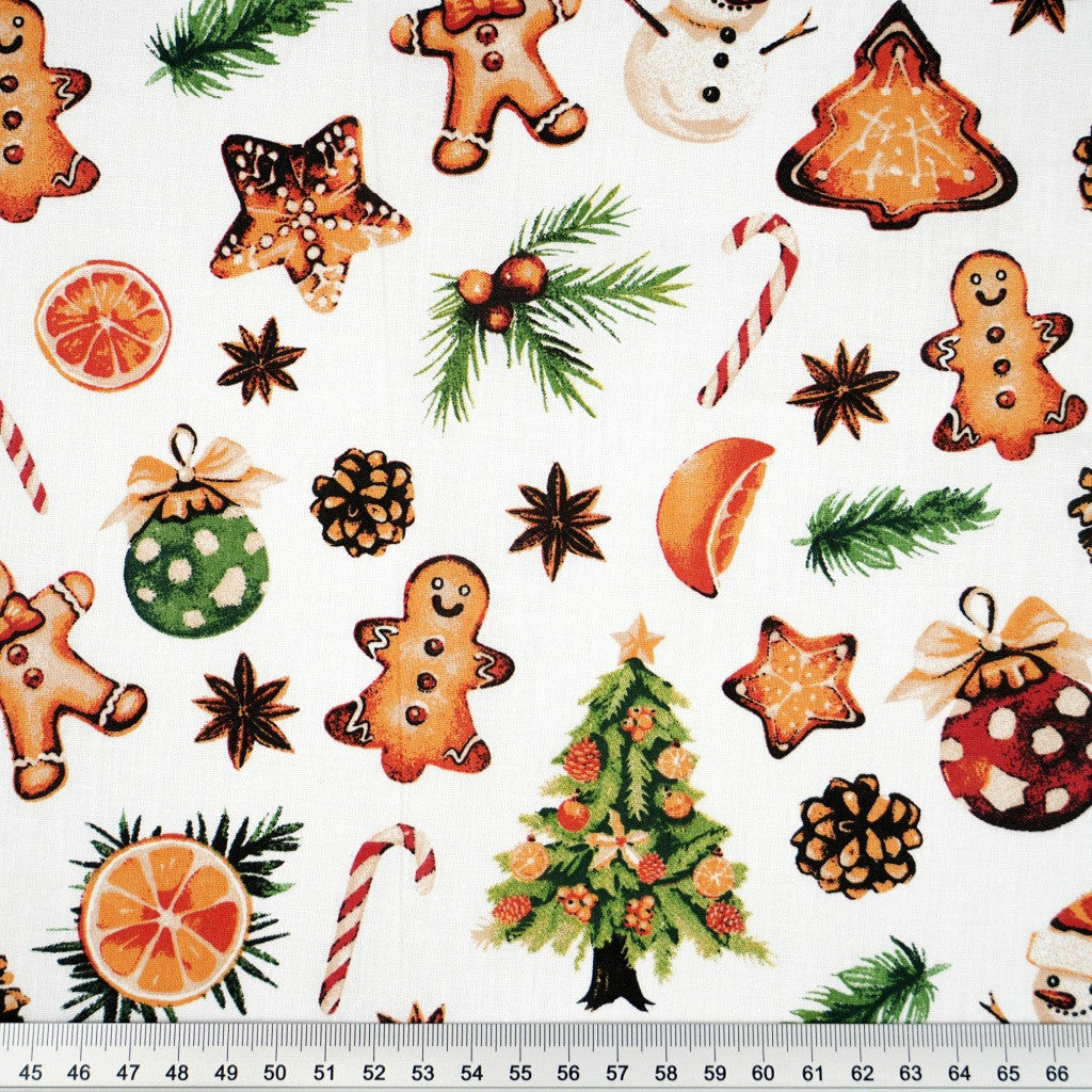Coton Noël Cookies Et Décors Festifs | Laize 1m55