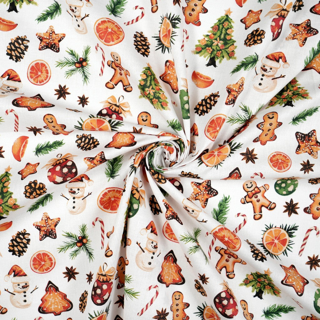 Coton Noël Cookies Et Décors Festifs | Laize 1m55