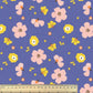 Tissu Coton Fleurs Jela Bleu | Laize 1m50