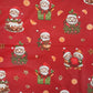 Coton Noël Gnomes Sur Fond Rouge | Laize 1m60