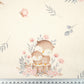 Coton Chouette et Fleurs Fond Pêche | Laize 1m60