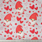 Coton Noël Gnomes et Cœurs Fond Gris | Laize 1m60