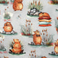 Tissu Coton Grands Capybara Fond Gris | Laize 1m55