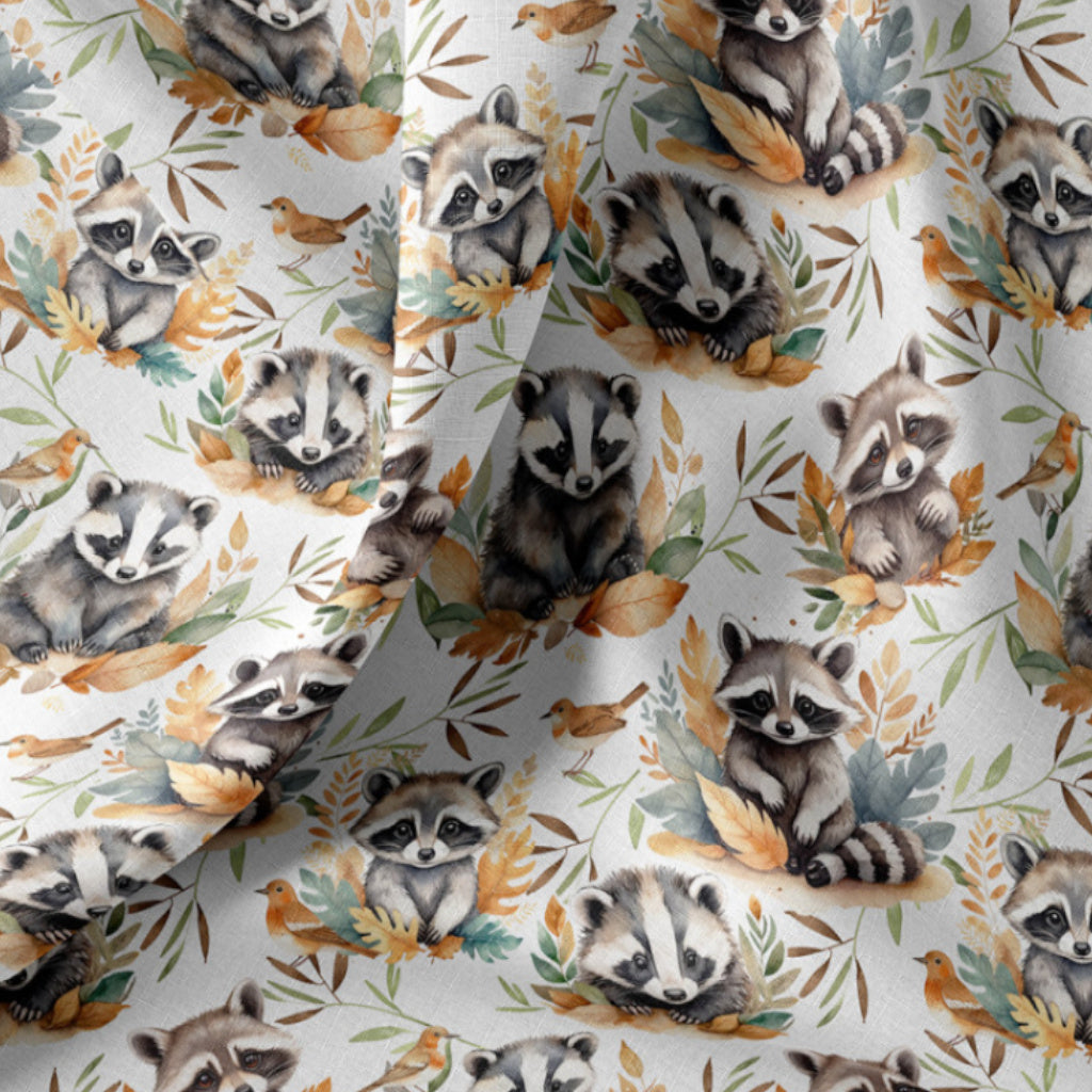 Tissu Coton Raton Blaise Numérique Fond Blanc | Laize 1m50