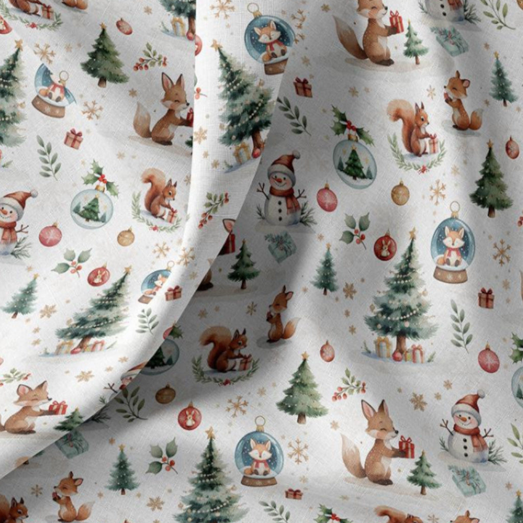 Tissu Coton Dounoël Numérique Fond Blanc | Laize 1m50