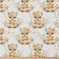 Tissu Coton Ecureuil Squirrel Numérique Fond Lin | Laize 1m50