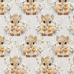 Tissu Coton Ecureuil Squirrel Numérique Fond Lin | Laize 1m50