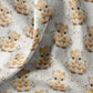 Tissu Coton Ecureuil Squirrel Numérique Fond Lin | Laize 1m50